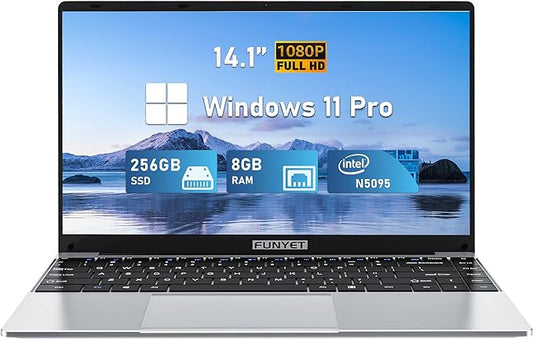 DUNHOO 15.6 inch Laptop Computer,Intel Celeron N5095,8 GB RAM 256GB SSD , FingerPrint, Backlit Keyboard, Windows 11 Pro